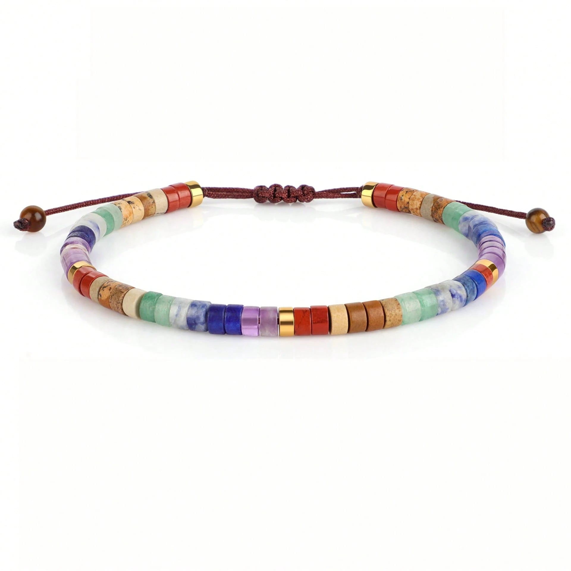 Natural Gemstone Chakra Stone Crystal Yoga Bracelet, Healing Bracelet 7 Chakras Anxiety Relief Suitable For Men & Women, Gift