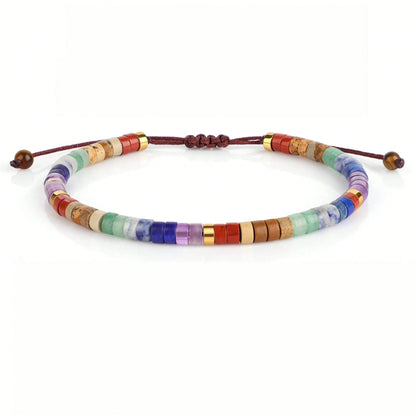 Natural Gemstone Chakra Stone Crystal Yoga Bracelet, Healing Bracelet 7 Chakras Anxiety Relief Suitable For Men & Women, Gift