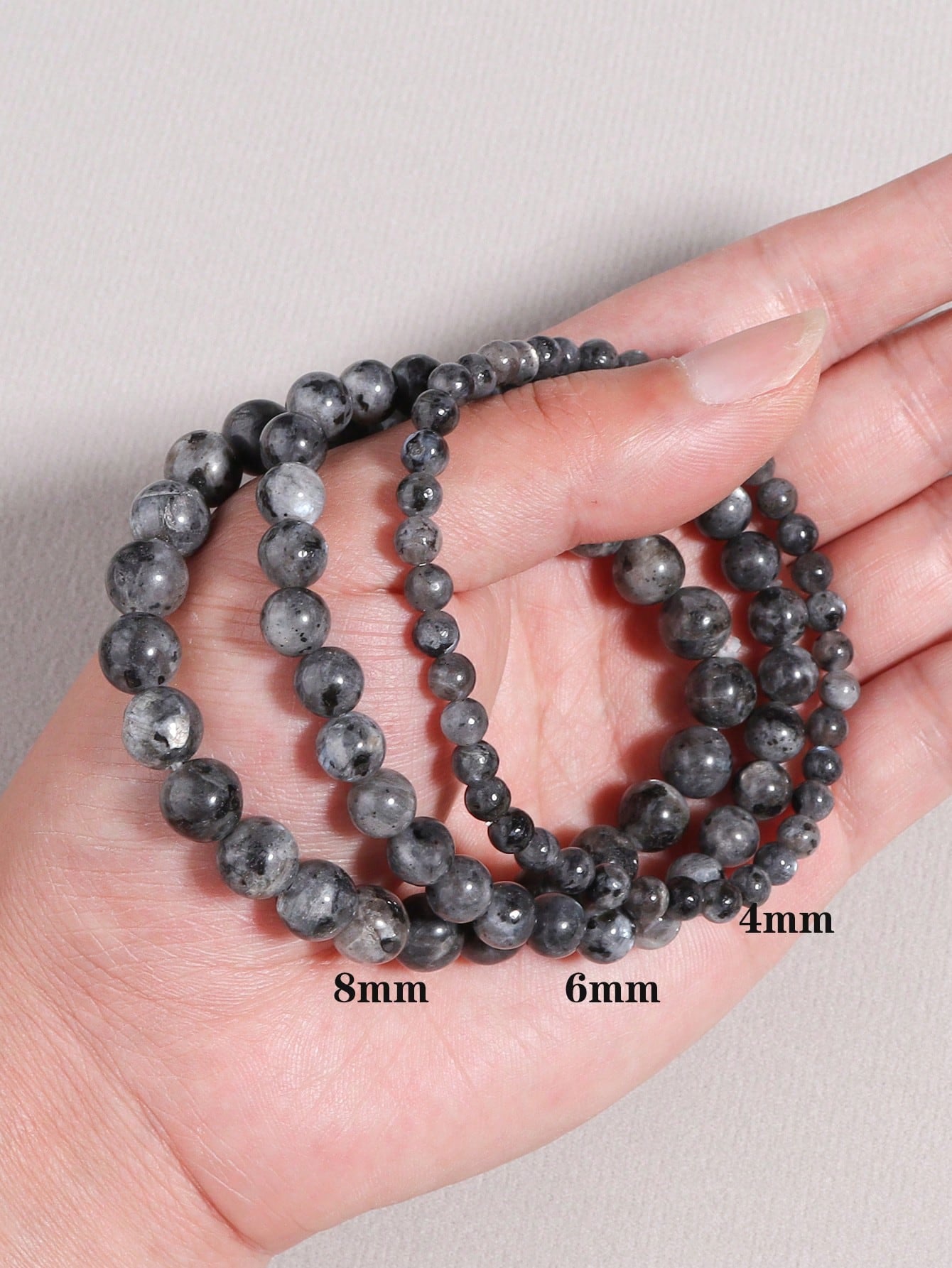 Natural Labradorite Stone Bead Bracelet Men Women Black Flash Stone Bracelet Alleviates Stress Yoga Jewelry Gift
