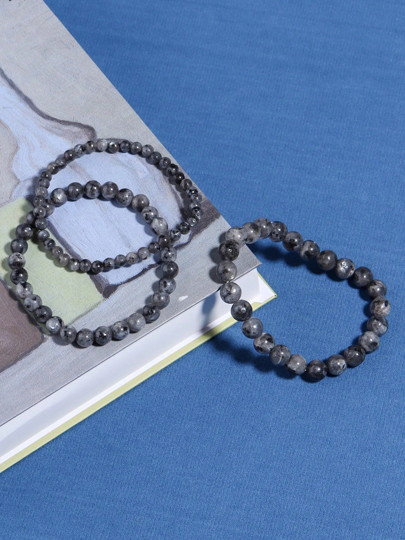 Natural Labradorite Stone Bead Bracelet Men Women Black Flash Stone Bracelet Alleviates Stress Yoga Jewelry Gift