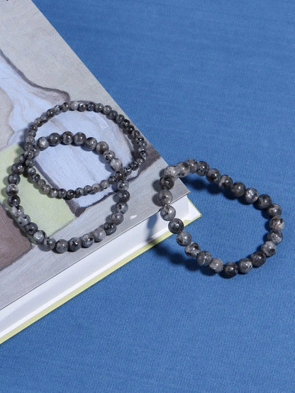 Natural Labradorite Stone Bead Bracelet Men Women Black Flash Stone Bracelet Alleviates Stress Yoga Jewelry Gift
