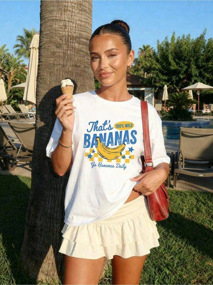 New 2026Beyond BoundsThats Bananas Shirt Summer Fruit Tshirt Food Pun Shirt Retro Graphic Tee Banana Graphic Tee Summer Shirt Tops Women Su