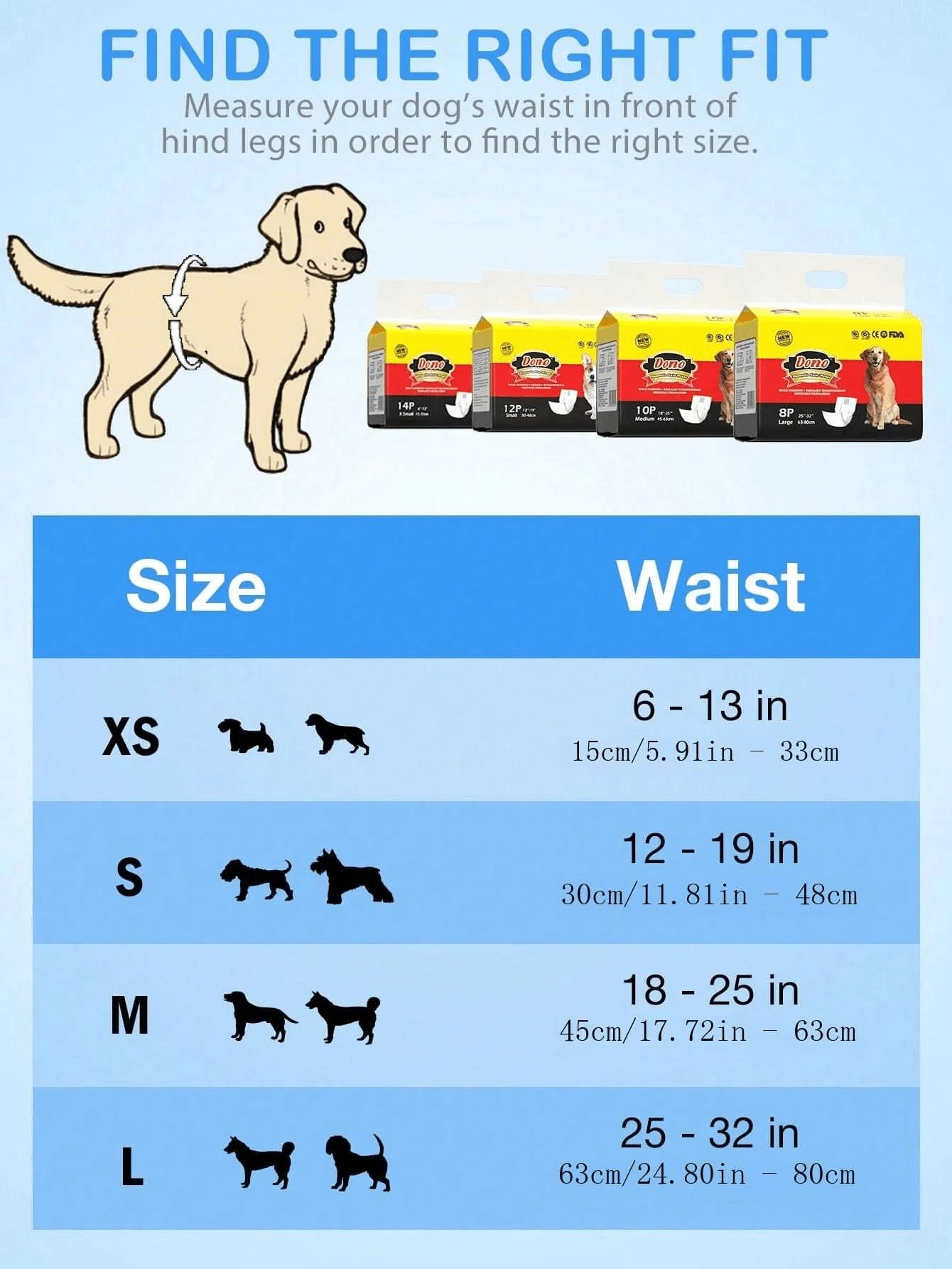 New Arrival- Dono Male Dog Diapers With Urine Indicator And Leak-Proof Design, Disposable Male Dog Diapers With Moisture Indicator, Super Absorbent, Can Be Used To Solve Male Dog Leakage Issues, Leak