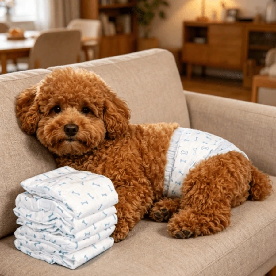 New Arrival- Dono Male Dog Diapers With Urine Indicator And Leak-Proof Design, Disposable Male Dog Diapers With Moisture Indicator, Super Absorbent, Can Be Used To Solve Male Dog Leakage Issues, Leak