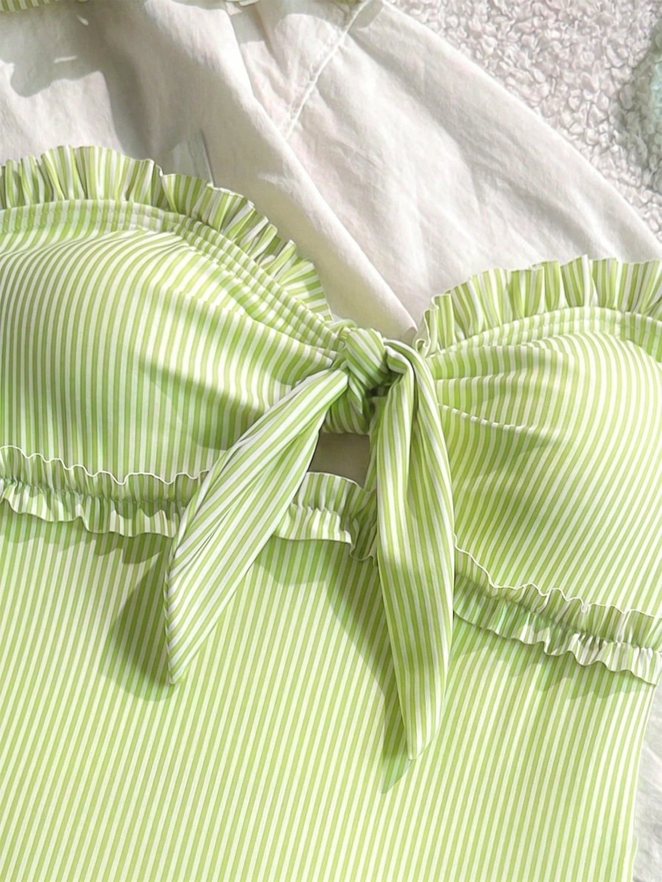New Arrival Fashion Printed Lace Ruffled Halter Removable Strap One-Piece Swimsuit For Beach & Pool Party Vacation Summer, Resort Wear
