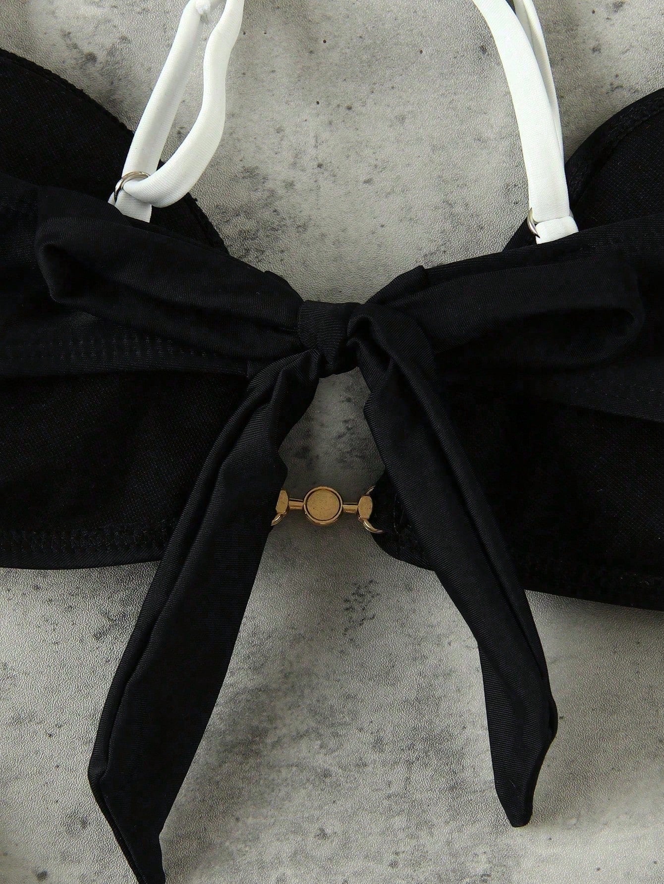 New Arrival Spring/Summer Luxury Elegant Casual Sexy Bikini Set, Color Block Design With Metal Ring Decor, Suitable For Beach, Vacation, Party