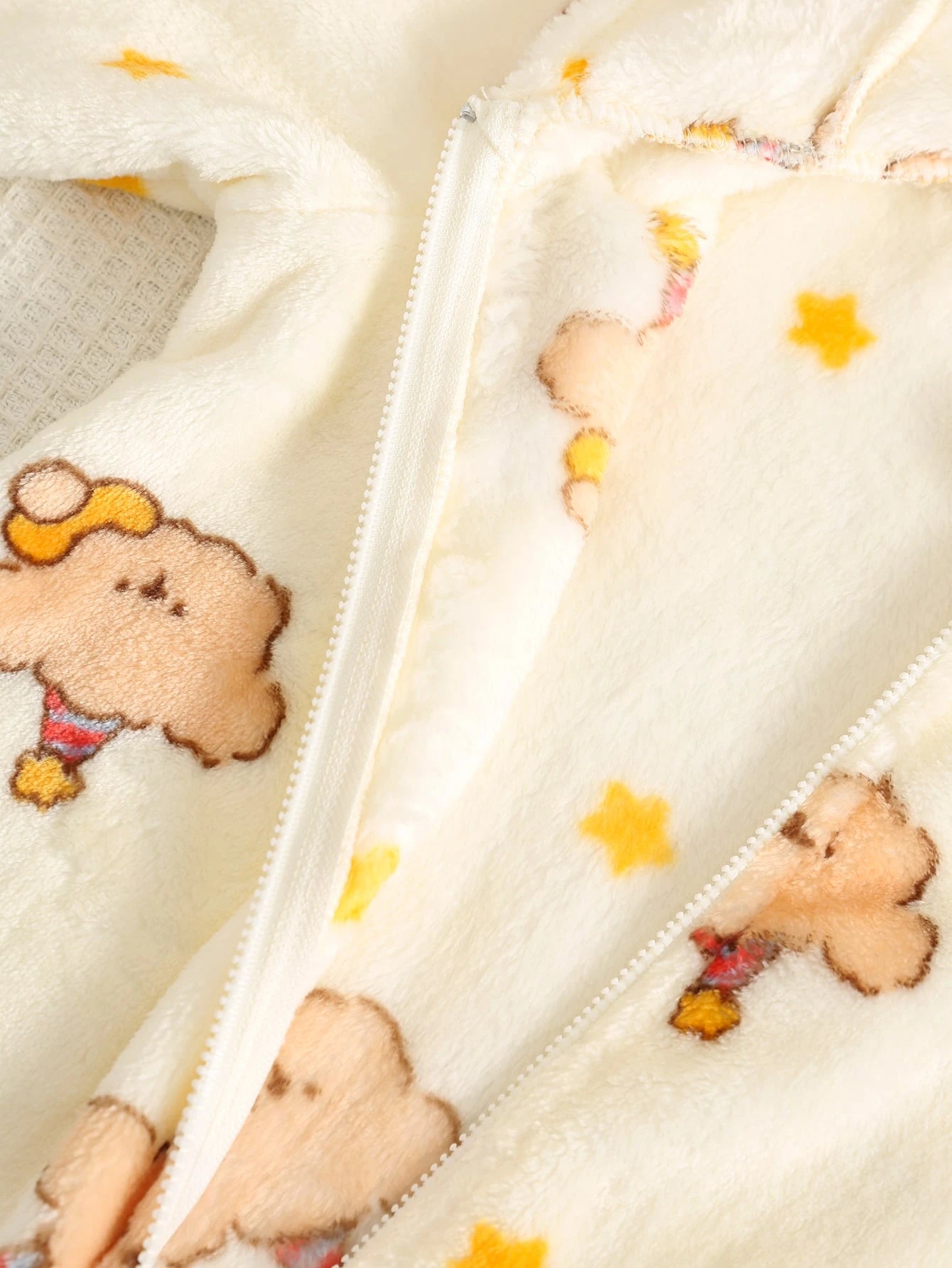 Newborn Baby Boy Autumn/Winter Cute Fluffy Cartoon Pattern Hooded Romper, Fleece Romper, Bear Romper, Halloween Romper