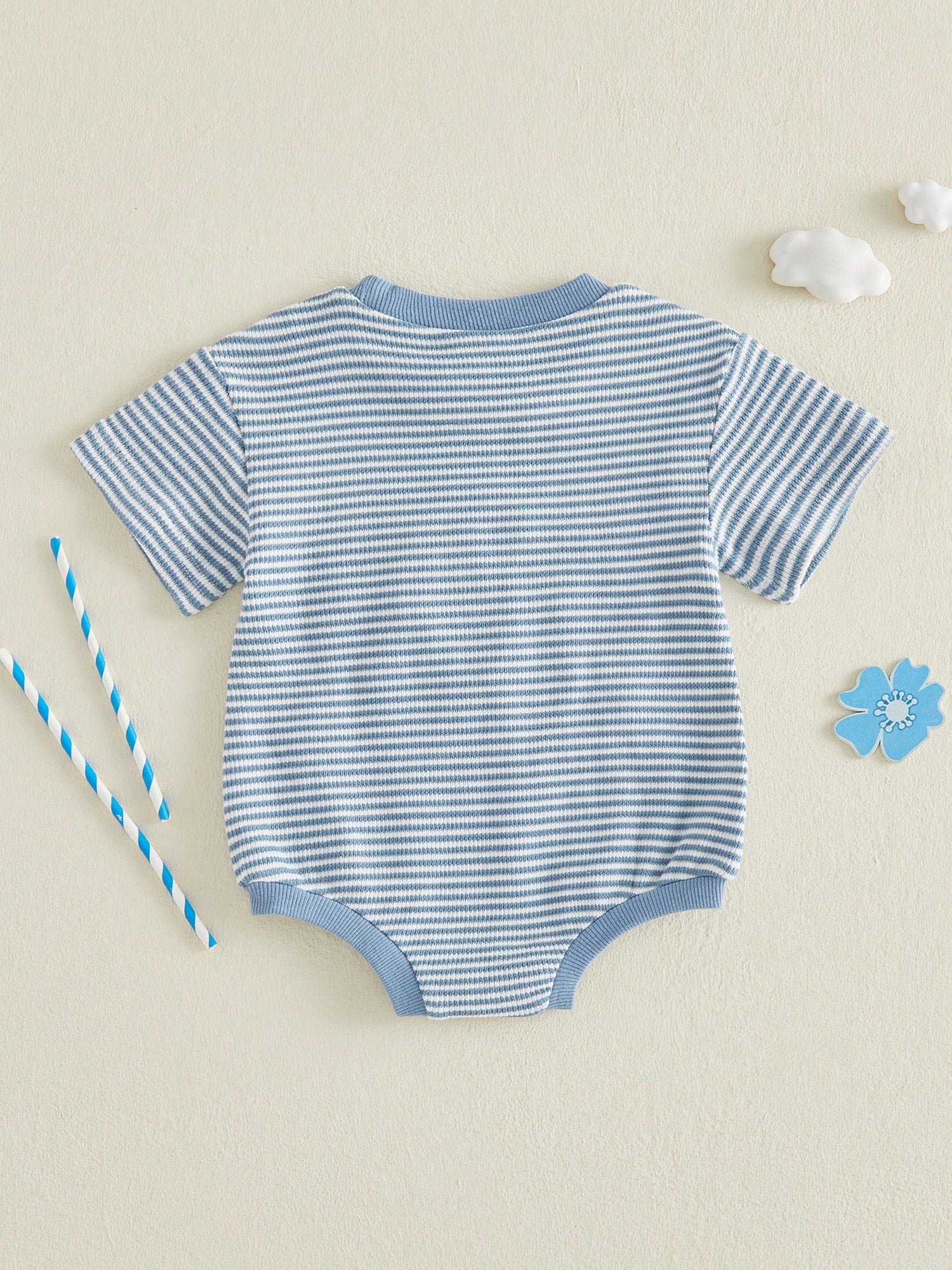 Newborn Baby Boy Summer Rompers Short Sleeve Striped Bodysuits 3M 6M 9M 12M 18M Infant Waffle One Piece Short Jumpsuit