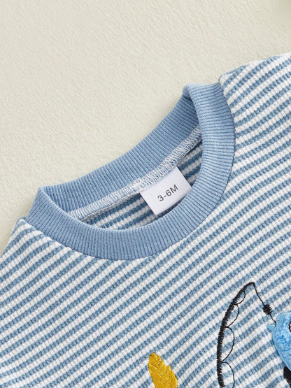 Newborn Baby Boy Summer Rompers Short Sleeve Striped Bodysuits 3M 6M 9M 12M 18M Infant Waffle One Piece Short Jumpsuit