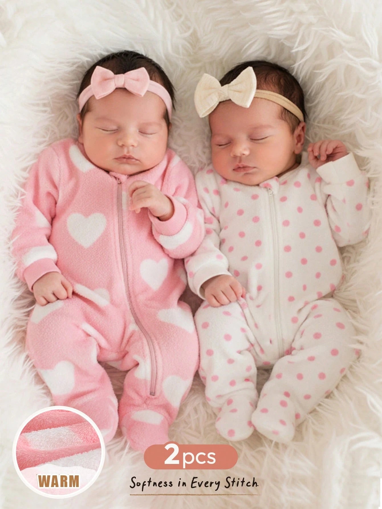 Newborn Baby Girl Cute Casual Fluffy Bowknot Pattern Autumn Romper Loungewear(1 Random Piece)