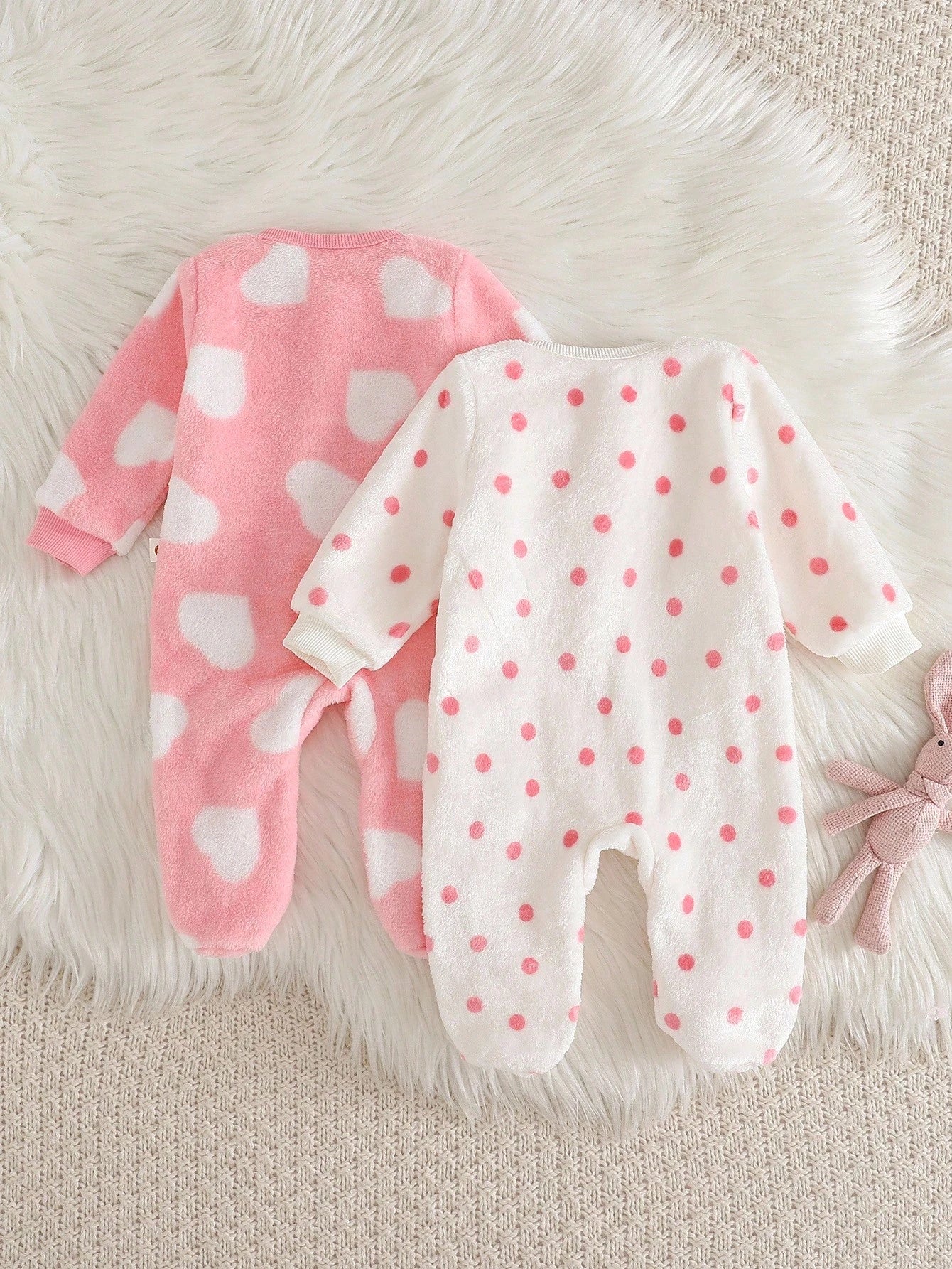 Newborn Baby Girl Cute Casual Fluffy Bowknot Pattern Autumn Romper Loungewear(1 Random Piece)
