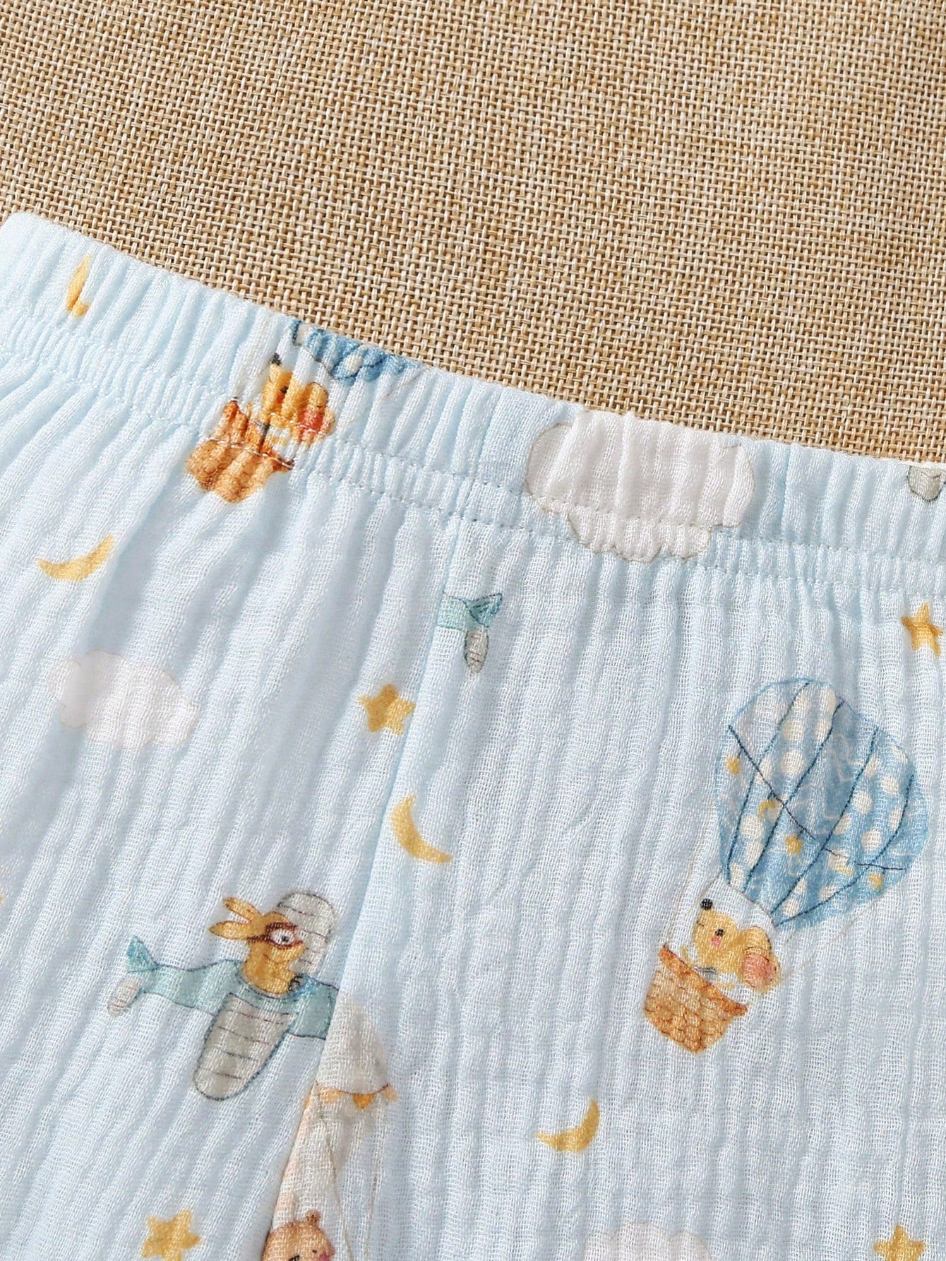 Newborn Baby Set, Infant Autumn Outfit, Hot Air Balloon Print Collared Set, Long Sleeve Baby Spring/Autumn Style, Pure Cotton Fabric, Unisex For Boys And Girls, Daily Wear, Cartoon Airplane, Clo