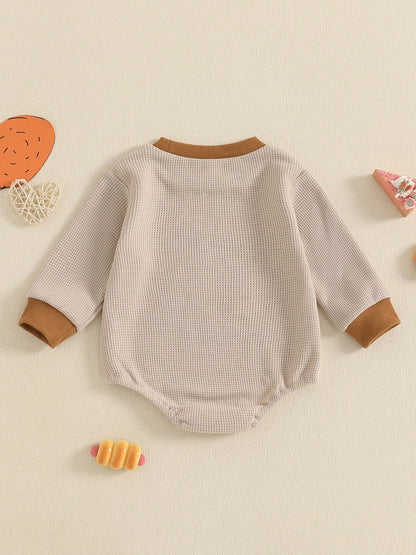 Newborn Thanksgiving Outfit Girl Boy Homemade Rolls Romper Bubble Long Sleeve Fall Thanksgiving Baby Outfits