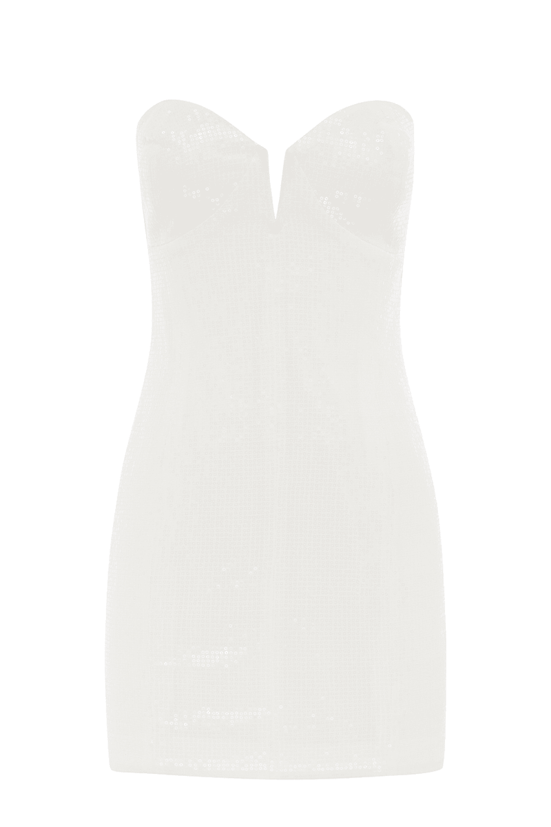 Nicki Mini Dress - White Sequin - JAUS