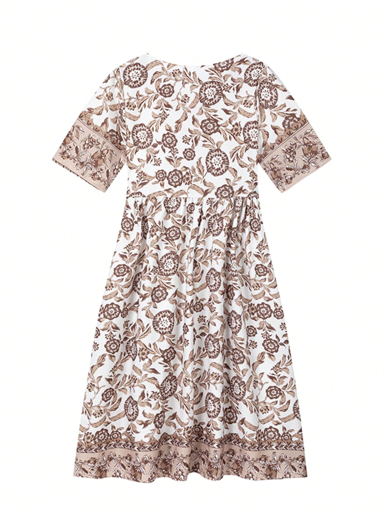 (Non-Positioned Print) Elegant Commuter Long Print Tie-Dye Loose Versatile Dress, Suitable For Women Vacation Casual Summer
