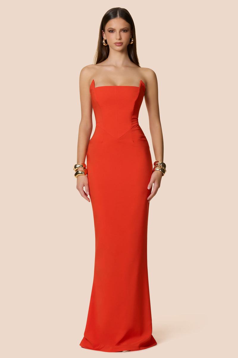 Nookie Aaliyah Strapless Gown - Tangerine