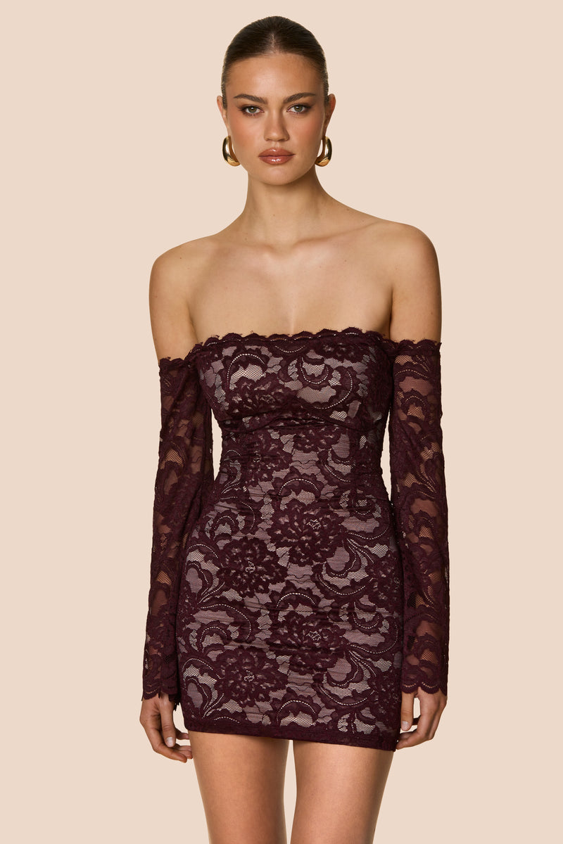 Nookie Alessia Mini Dress - Wine