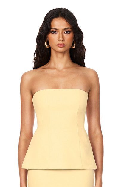 Nookie Caroline Strapless Top - Lemon - SHOPJAUS - JAUS