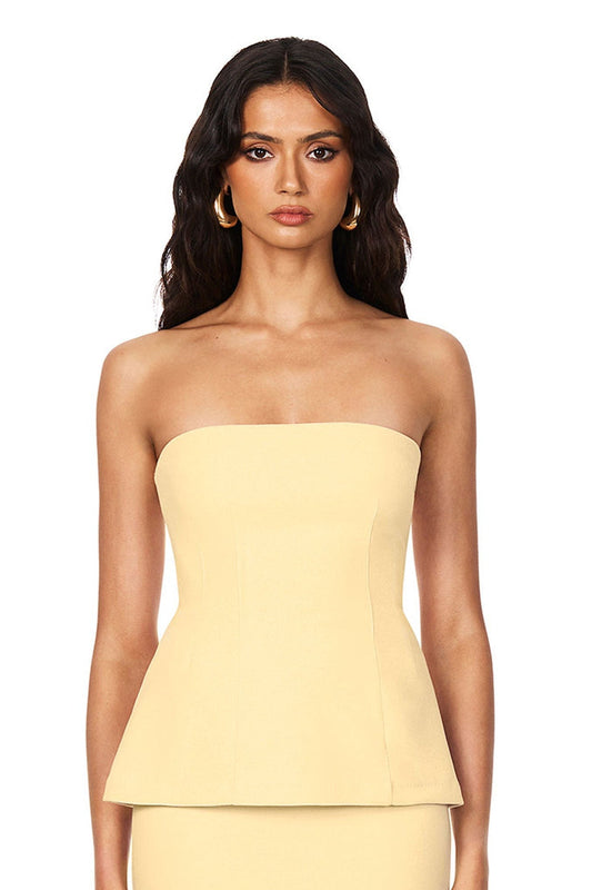 Nookie Caroline Strapless Top - Lemon - SHOPJAUS - JAUS