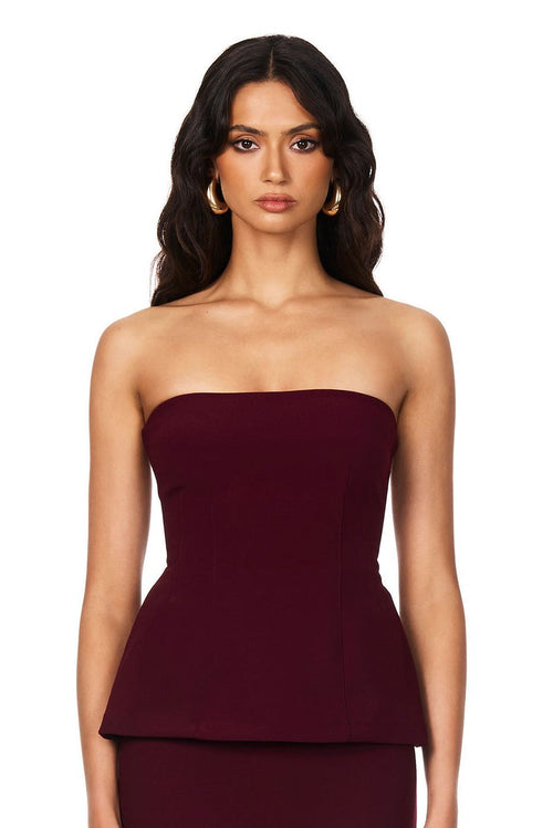 Nookie Caroline Strapless Top - Wine - SHOPJAUS - JAUS