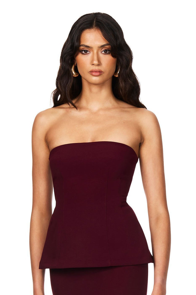 Nookie Caroline Strapless Top - Wine - SHOPJAUS - JAUS