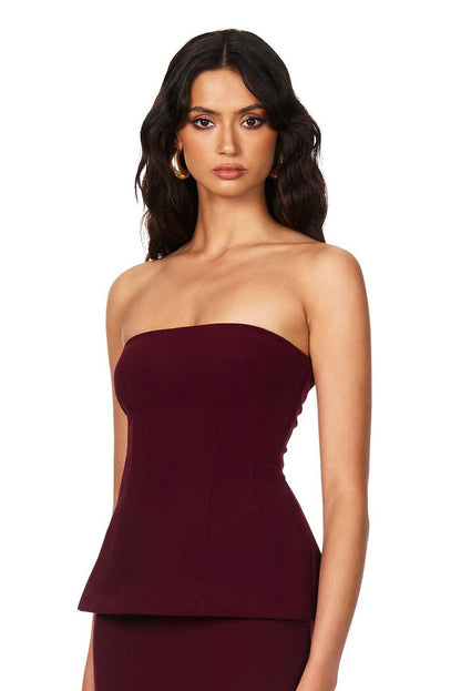 Nookie Caroline Strapless Top - Wine - SHOPJAUS - JAUS