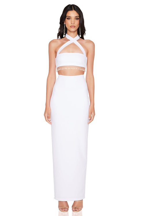 Nookie Chicane Midi Dress - White - SHOPJAUS - JAUS