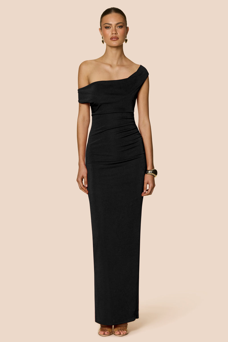 Nookie Crush Drape Maxi Dress - Black