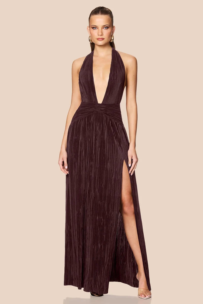 Nookie Desiree Halter Gown - Mocha