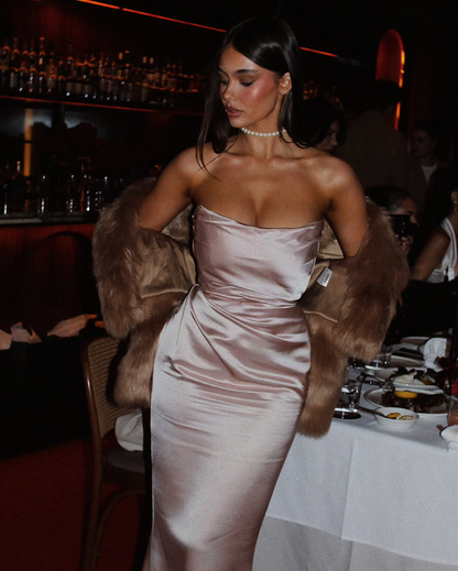 Nookie Emelie Strapless Gown - Nude