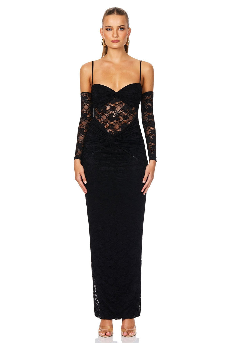 Nookie Lene Lace Maxi Dress - Black - SHOPJAUS - JAUS