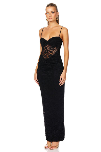 Nookie Lene Lace Maxi Dress - Black - SHOPJAUS - JAUS