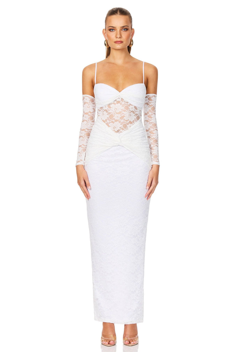 Nookie Lene Lace Maxi Dress - White - SHOPJAUS - JAUS