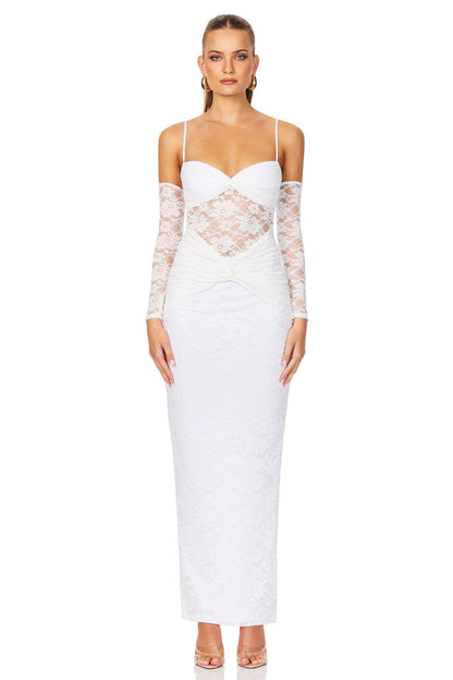 Nookie Lene Lace Maxi Dress - White - SHOPJAUS - JAUS
