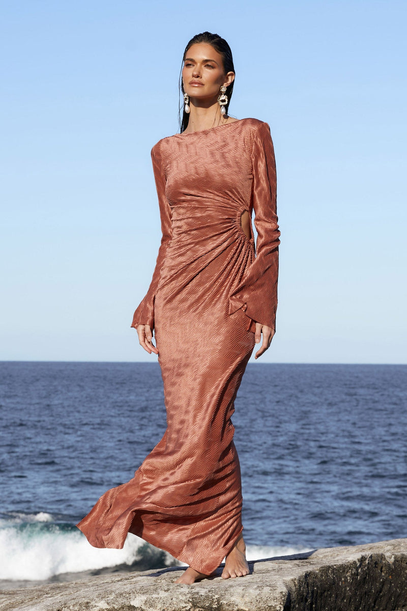 Nookie Mirage LS Gown - Mocha - SHOPJAUS - JAUS