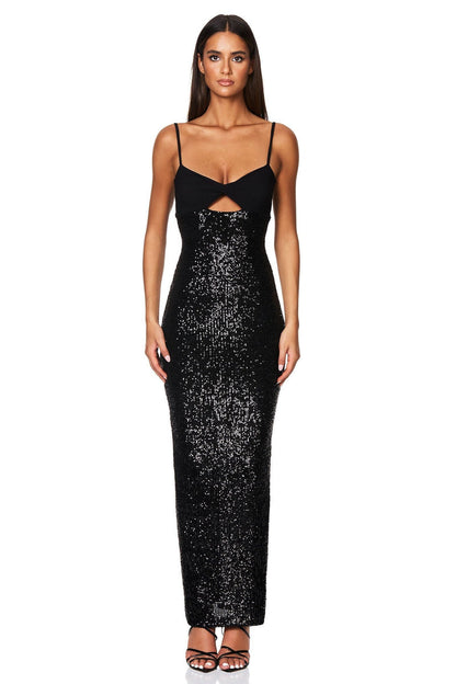 Nookie Monet Twist Gown - Black - SHOPJAUS - JAUS