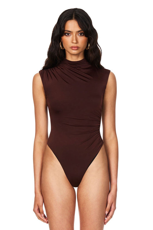 Nookie Olivia High Neck Bodysuit - Cocoa - SHOPJAUS - JAUS