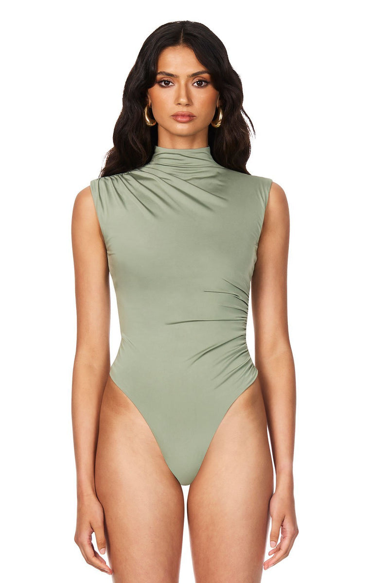 Nookie Olivia High Neck Bodysuit - Sage - SHOPJAUS - JAUS
