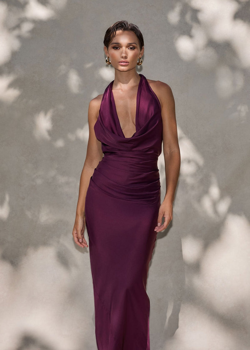 Nookie Penelope Drape Gown - Mulberry