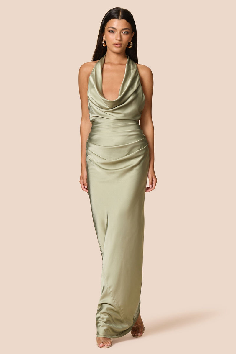 Nookie Penelope Drape Gown - Thyme
