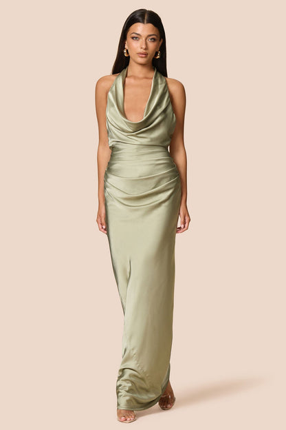 Nookie Penelope Drape Gown - Thyme