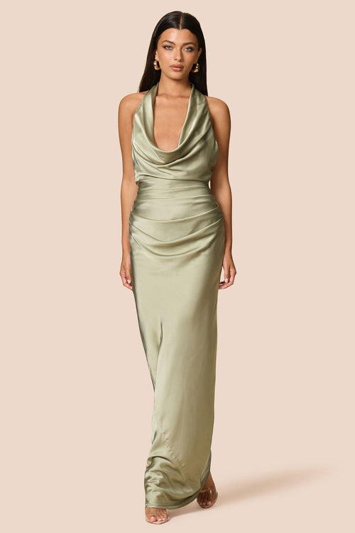 Nookie Penelope Drape Gown - Thyme