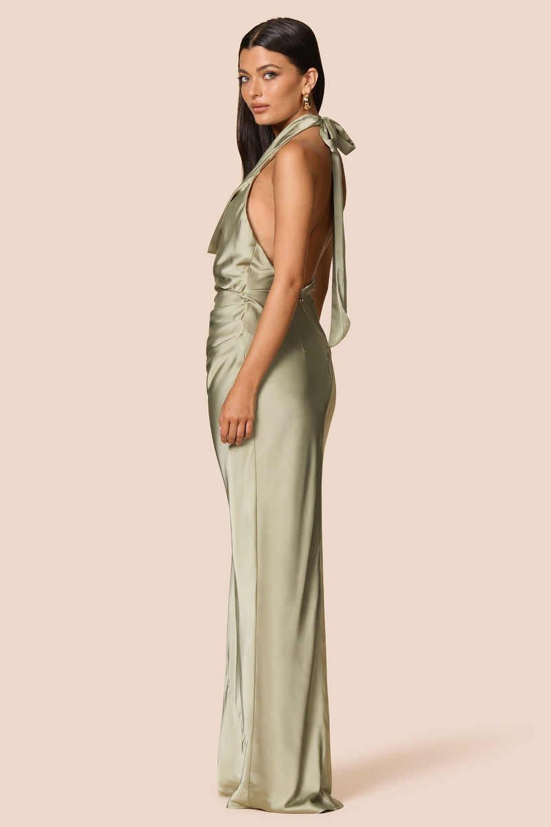 Nookie Penelope Drape Gown - Thyme