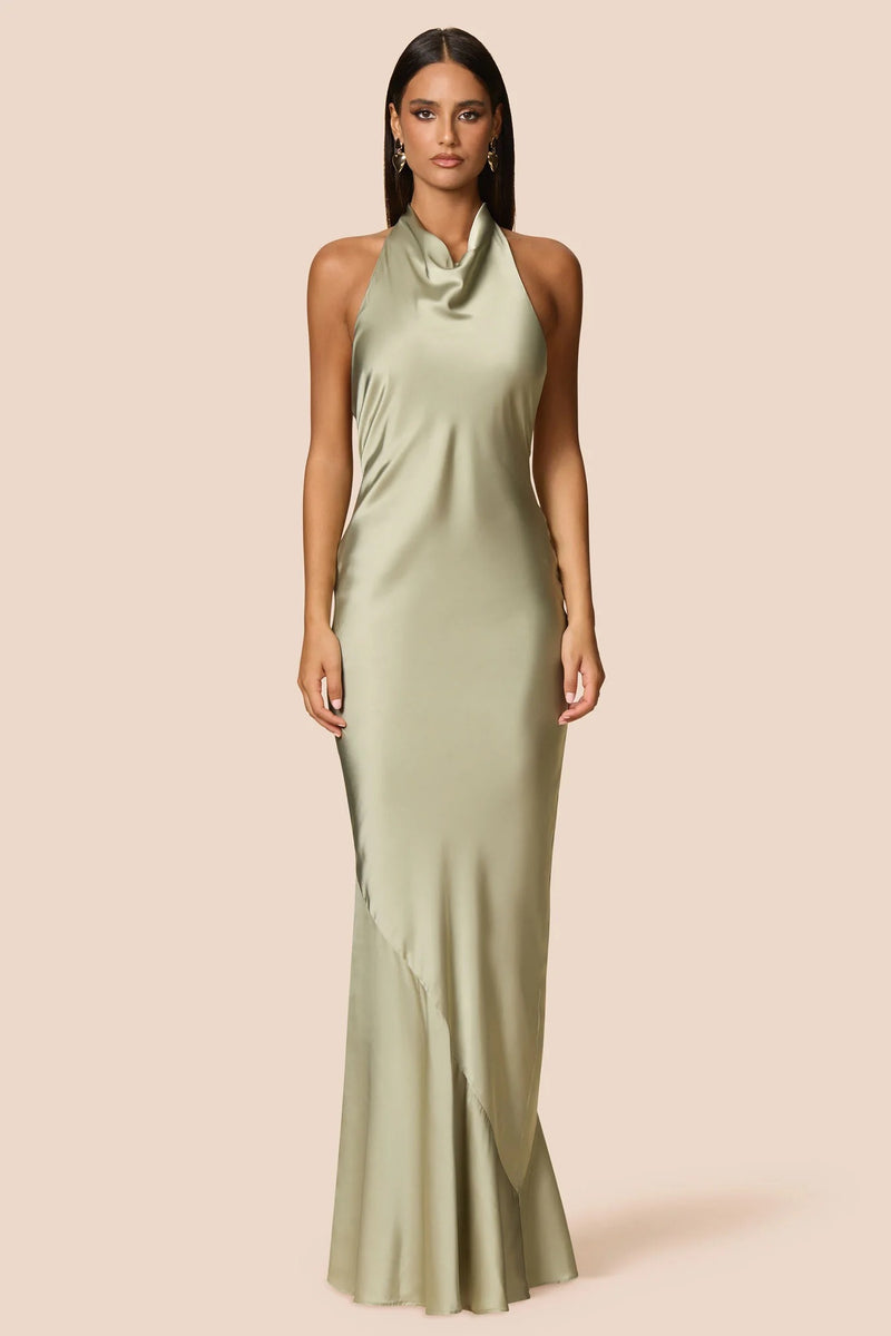 Nookie Penelope Halter Gown - Thyme