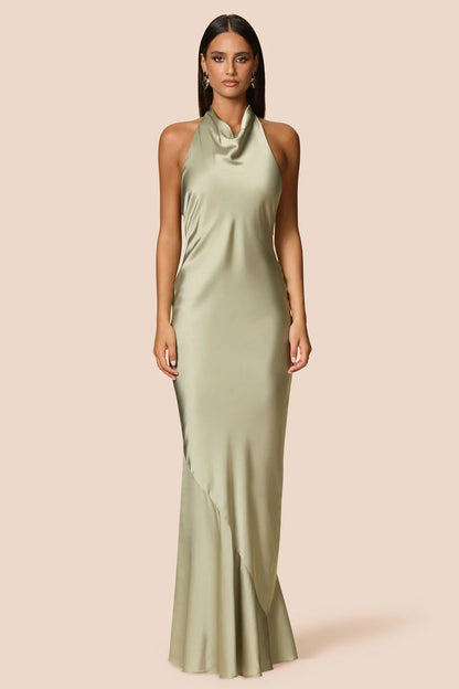 Nookie Penelope Halter Gown - Thyme