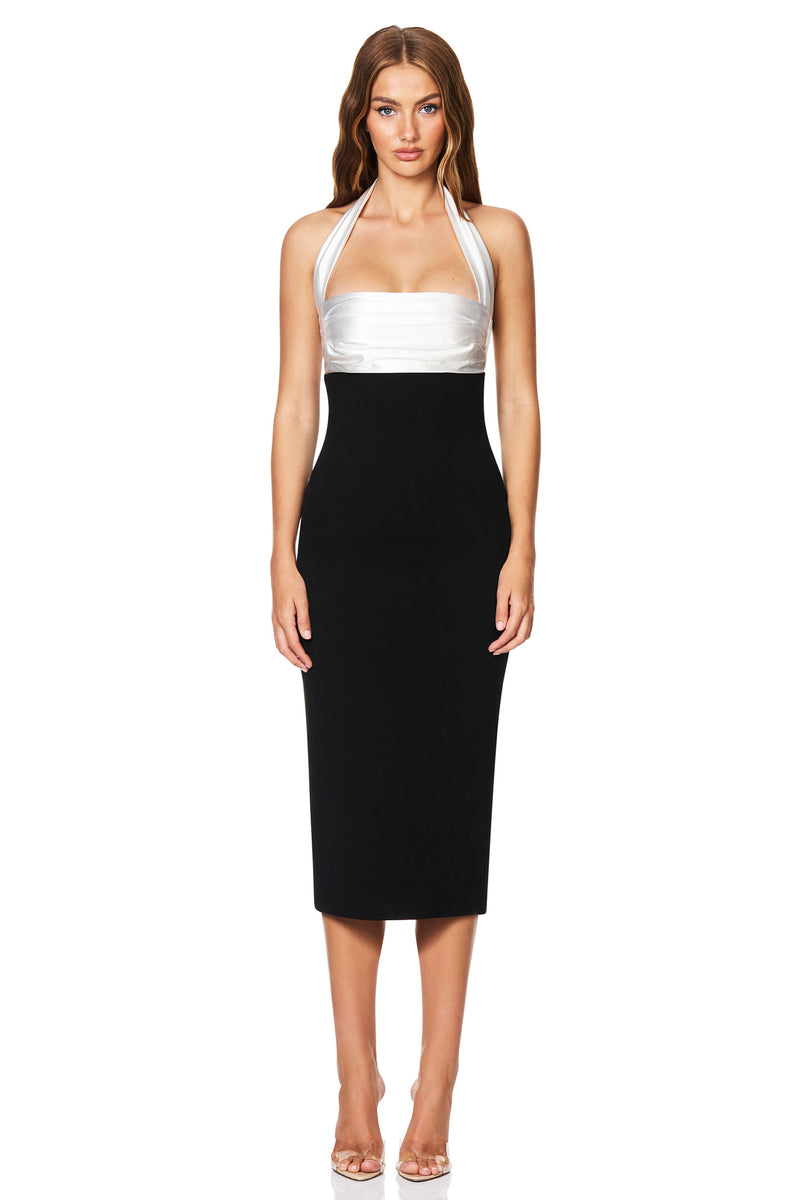 Nookie Renaissance Midi Dress - Ivory/Black - SHOPJAUS - JAUS
