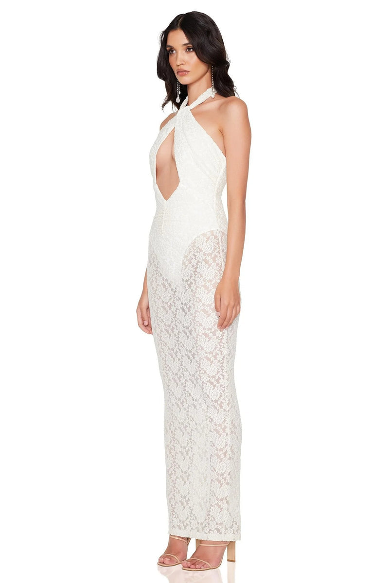 Nookie Roxana Halter Gown - Unlined Ivory - SHOPJAUS - JAUS
