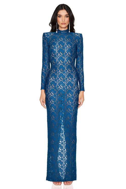 Nookie Roxana Long Sleeve Gown - Teal