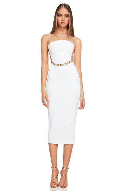 Nookie Scandal Midi Dress - White - JAUS