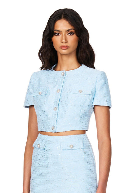 Nookie Tarsha Tweed Crop - Blue - SHOPJAUS - JAUS